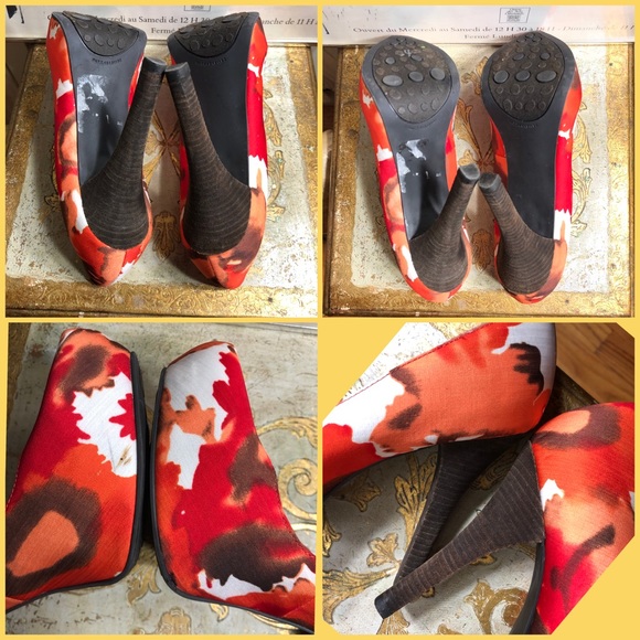 SZ 8.5-CARLOS SANTANA MULTI-COLOR FABRIC 5” PUMPS - Picture 5 of 8